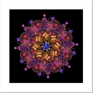 purple ornaments mandala Posters and Art